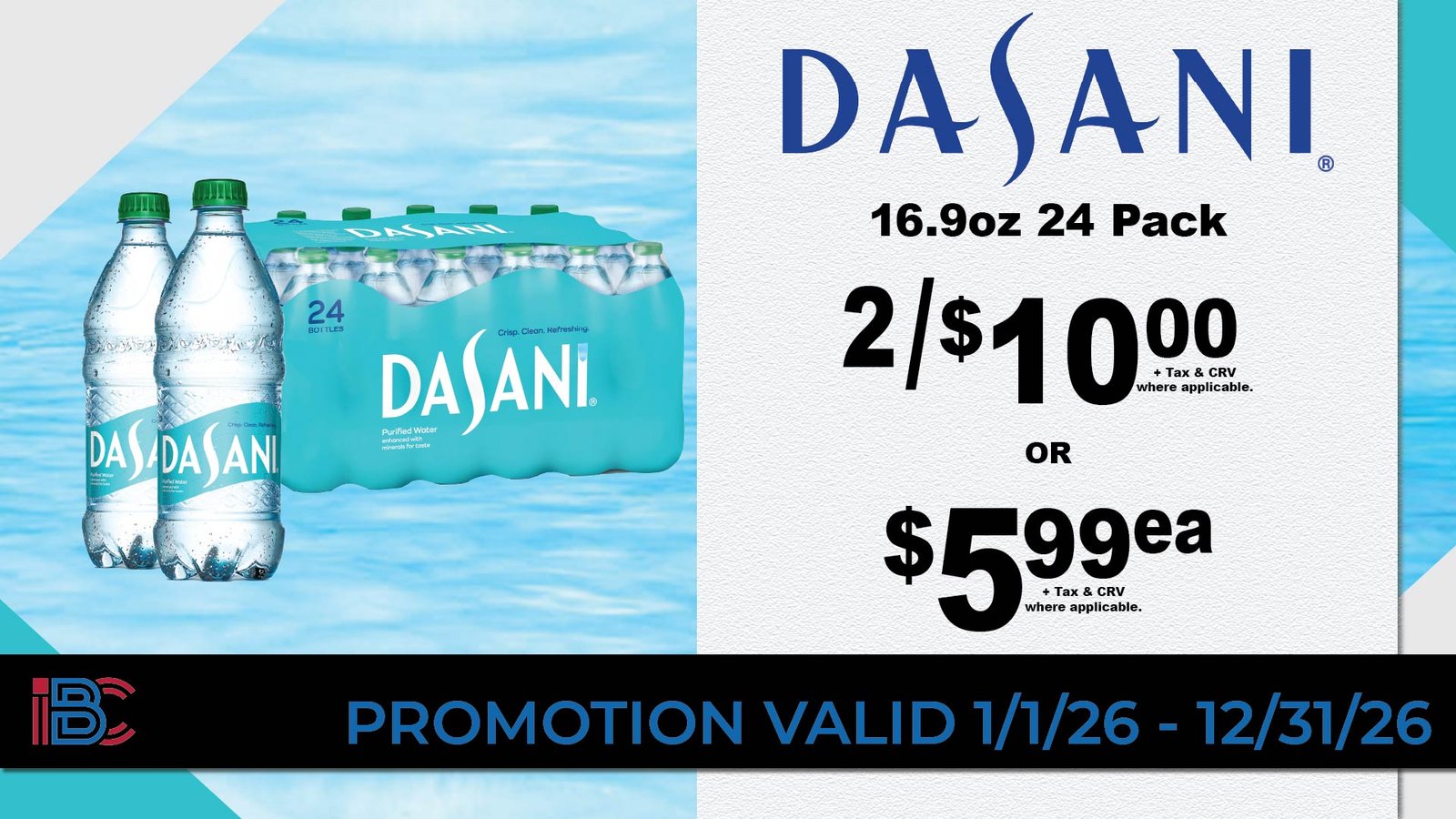 Dasani 24 pack 2 for $10